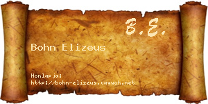 Bohn Elizeus névjegykártya